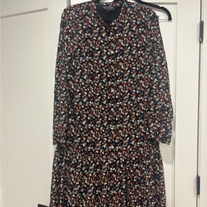 Floral Print Long Sleeve Dress